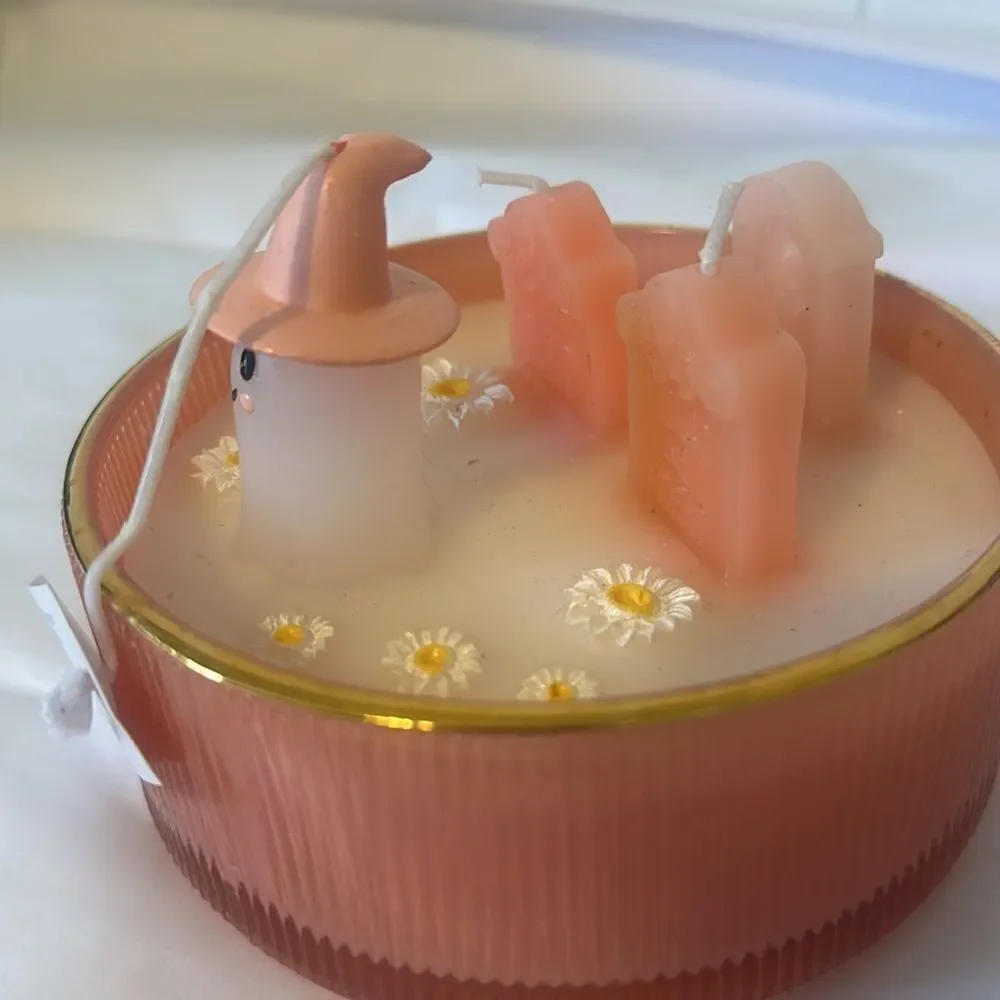 CUPCAKE & CASHMERE Pink Halloween Ghost Candle You've Been Ghosted